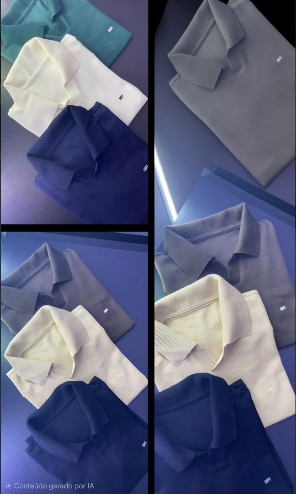 camisa gola polo texturizada