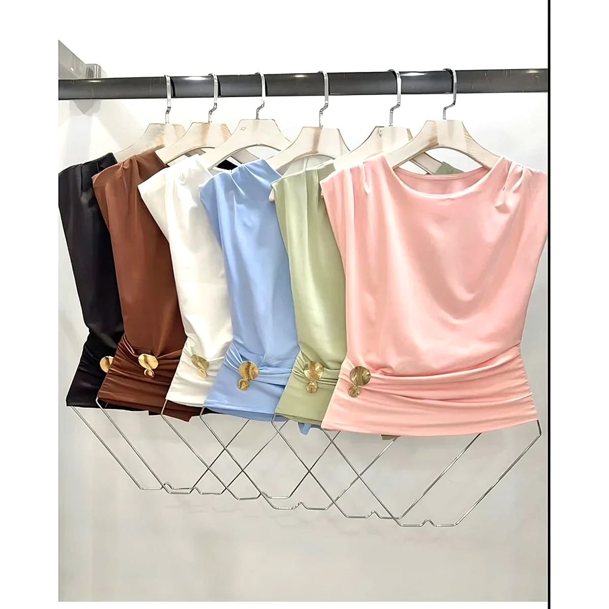 blusa poliamida drapeada 1489