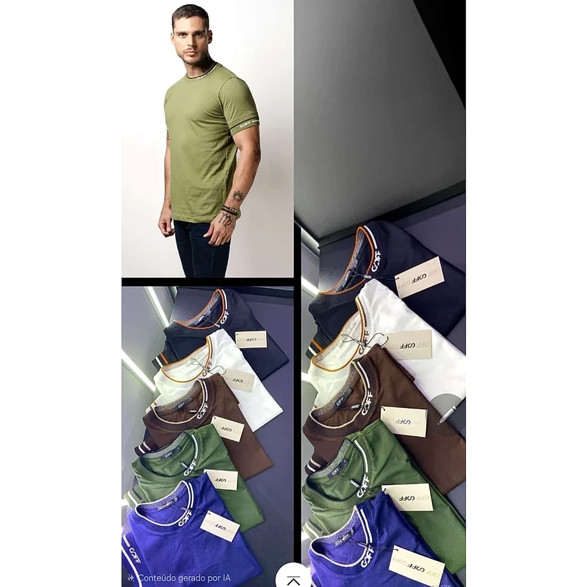 camiseta gola careca 3325